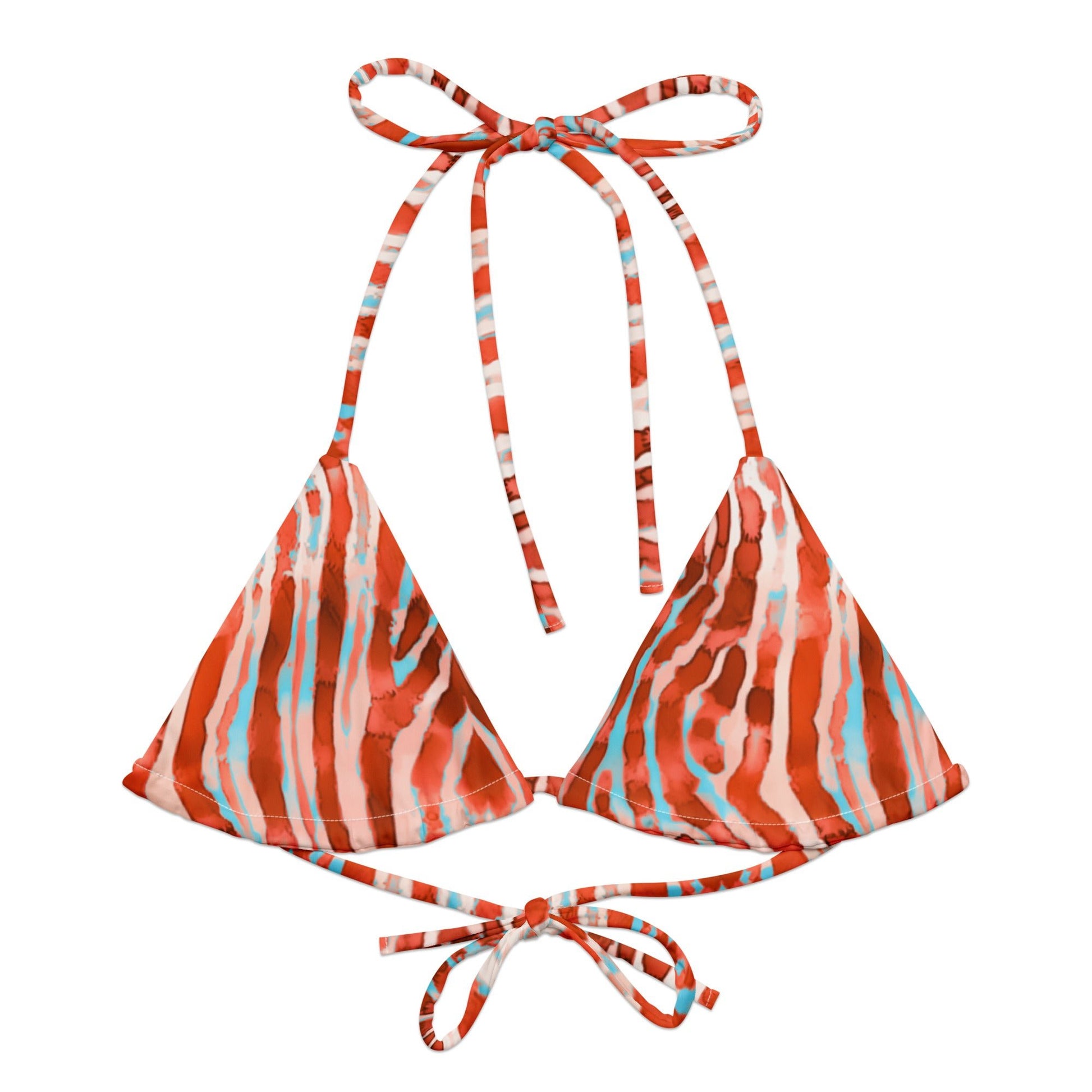 Lionfish Stripes Eco String Bikini Top - 