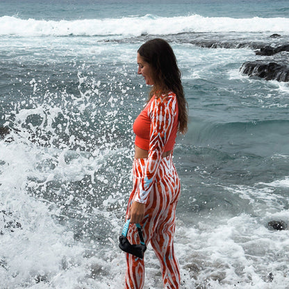 Lionfish Stripes Eco Swim Leggings With Pockets - 