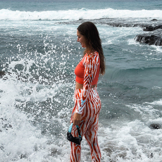 Lionfish Stripes Eco Swim Leggings With Pockets - 