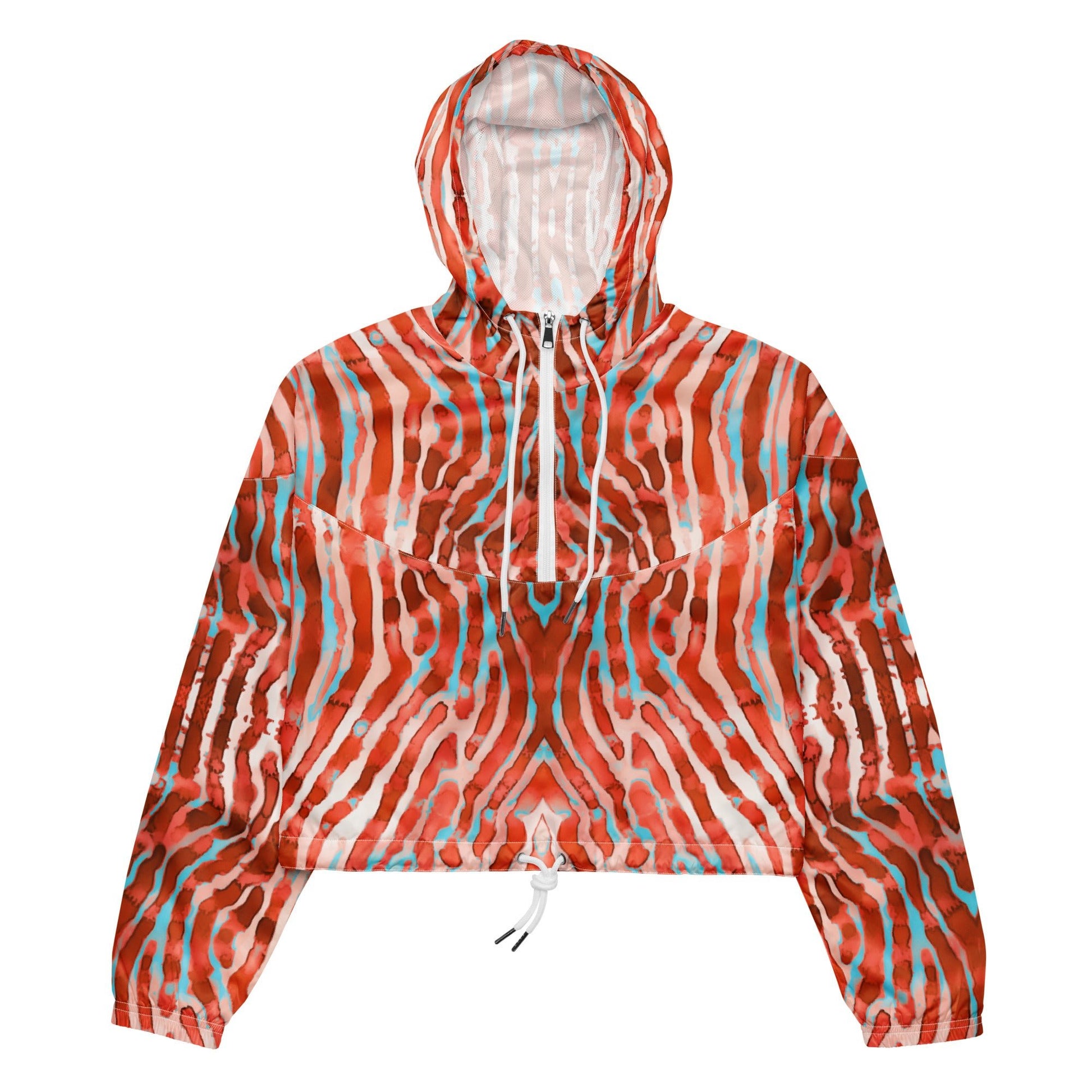 Lionfish Stripes Women’s Cropped Windbreaker - 