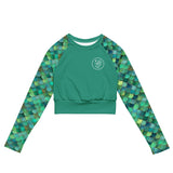 Mermaid Scales Collection Eco Cropped Rash Guard Solid -  - ["Blue Lagoon Mermaid","mermaid","rash guard","women"]