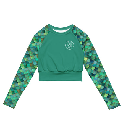 Mermaid Scales Collection Eco Cropped Rash Guard Solid - 