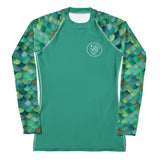 Mermaid Scales Collection Women's Rash Guard Solid -  - ["Blue Lagoon Mermaid","mermaid","rash guard","women"]