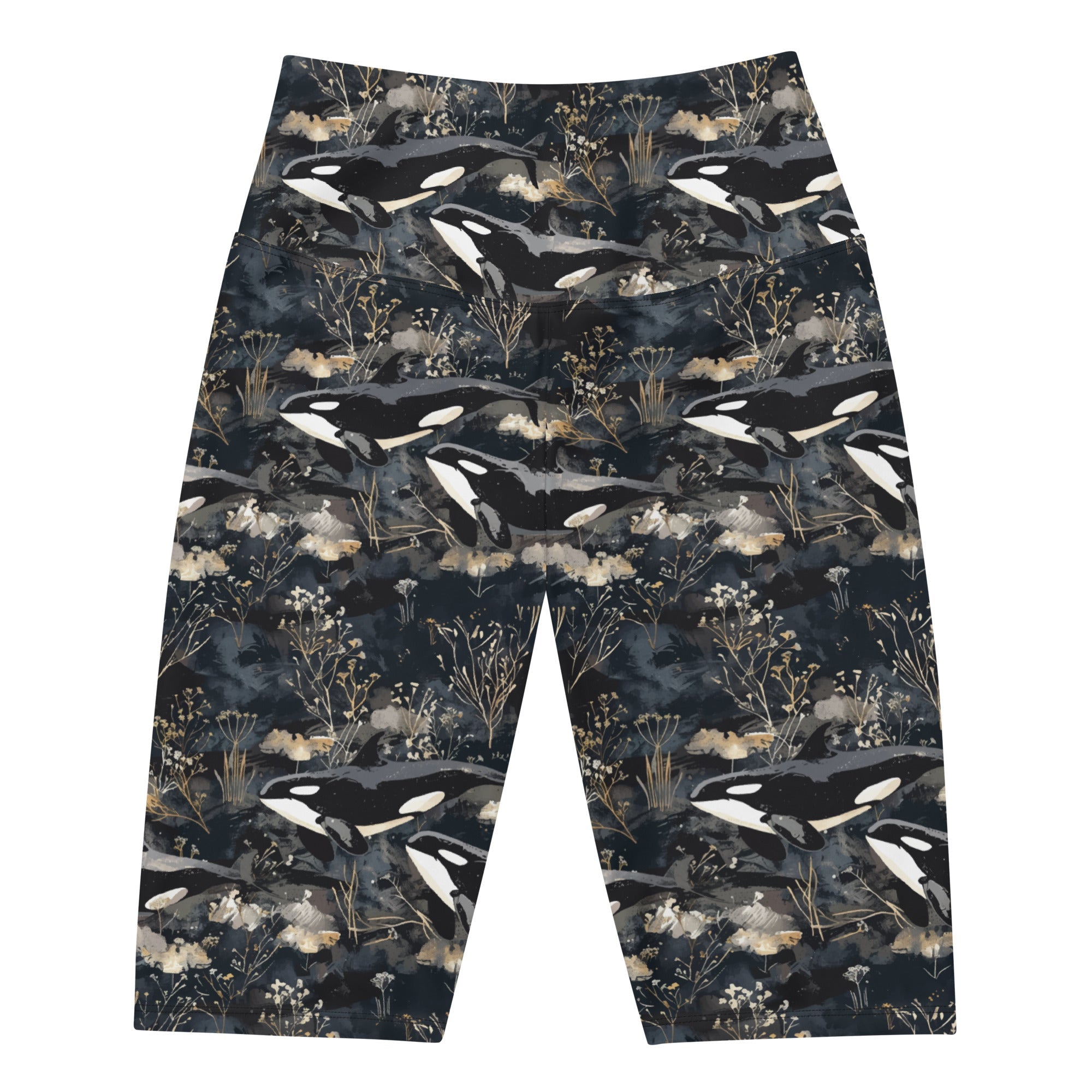 Midnight Orca 8" Inch Dive Shorts -  - ["Midnight Orca","orca","Short","Wildlife","women"]