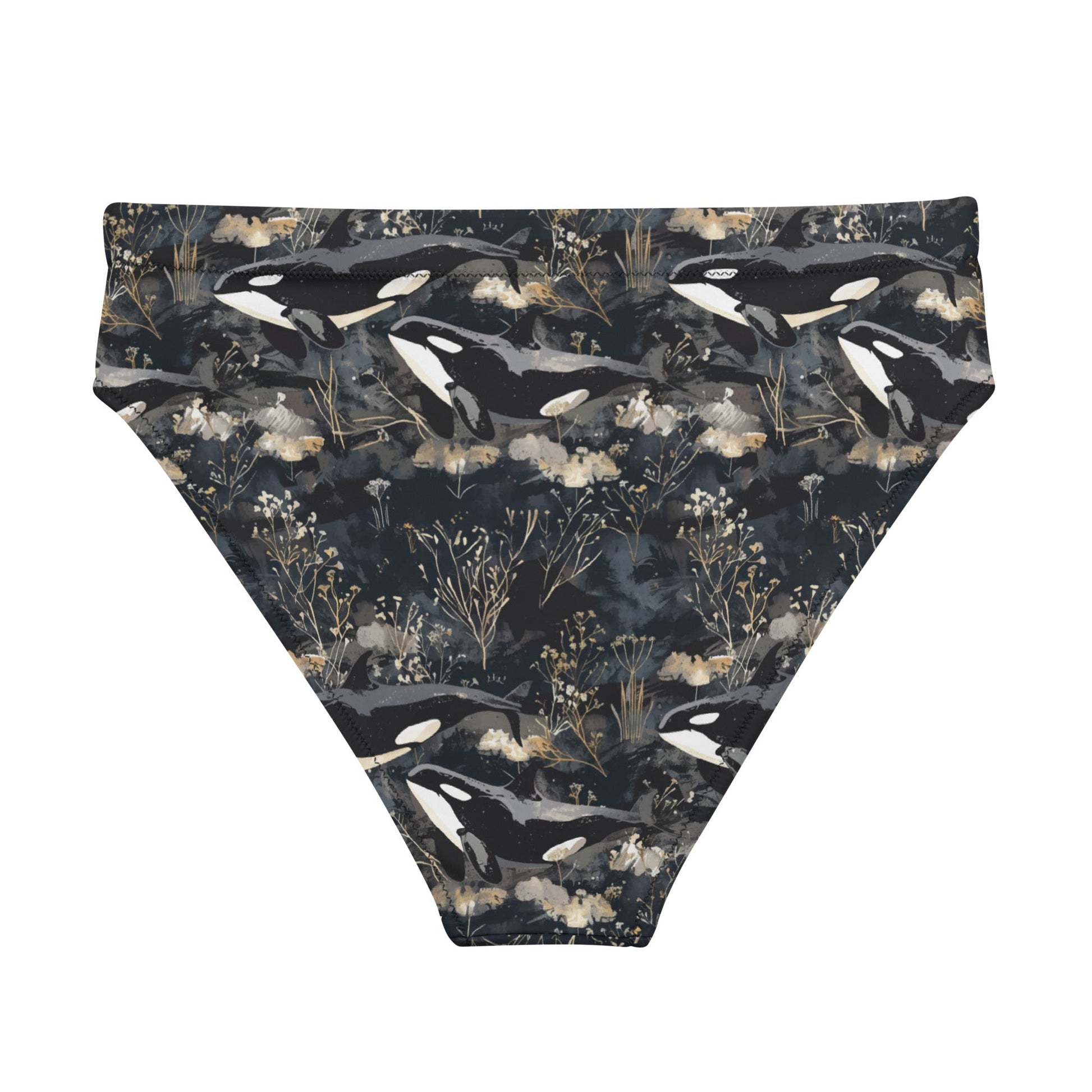 Midnight Orca Eco High-Waisted Bikini Bottom - 