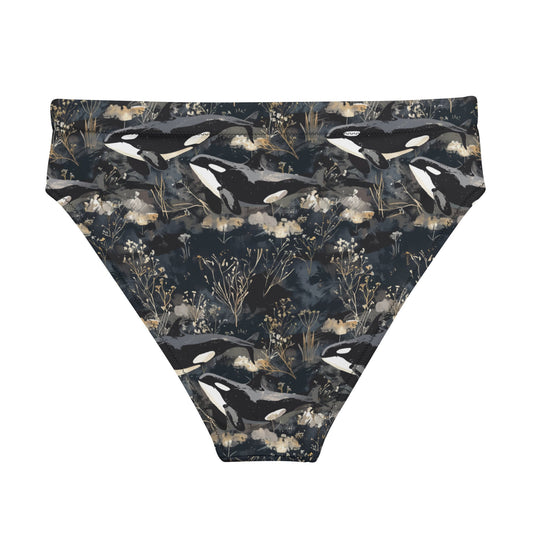 Midnight Orca Eco High-Waisted Bikini Bottom - 