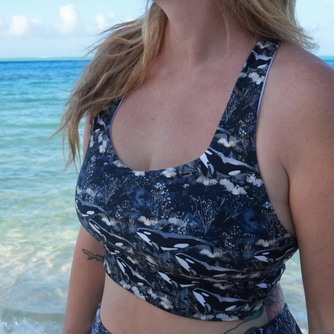 Midnight Orca Eco Sports Bra Top - 