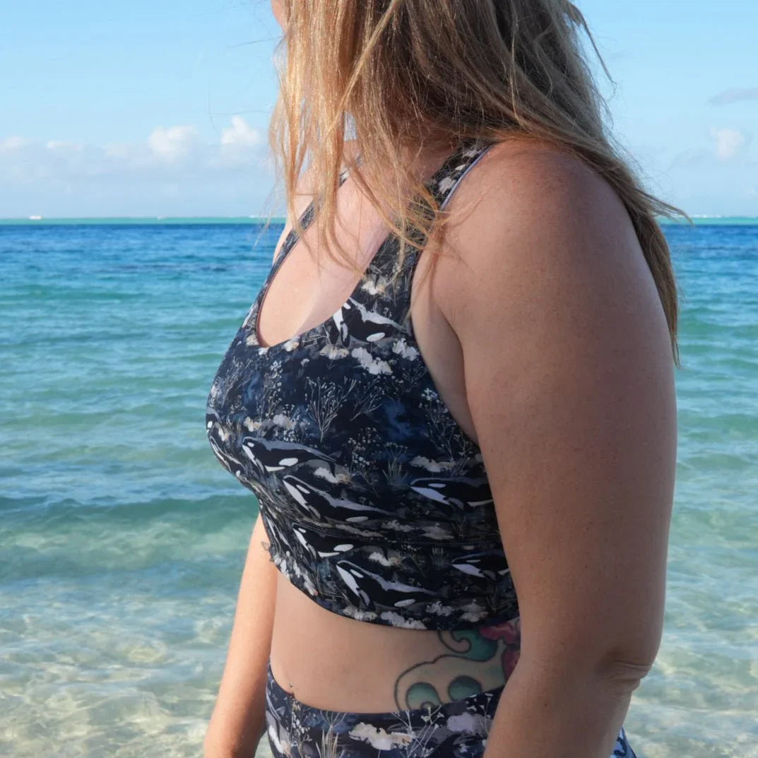 Midnight Orca Eco Sports Bra Top - 