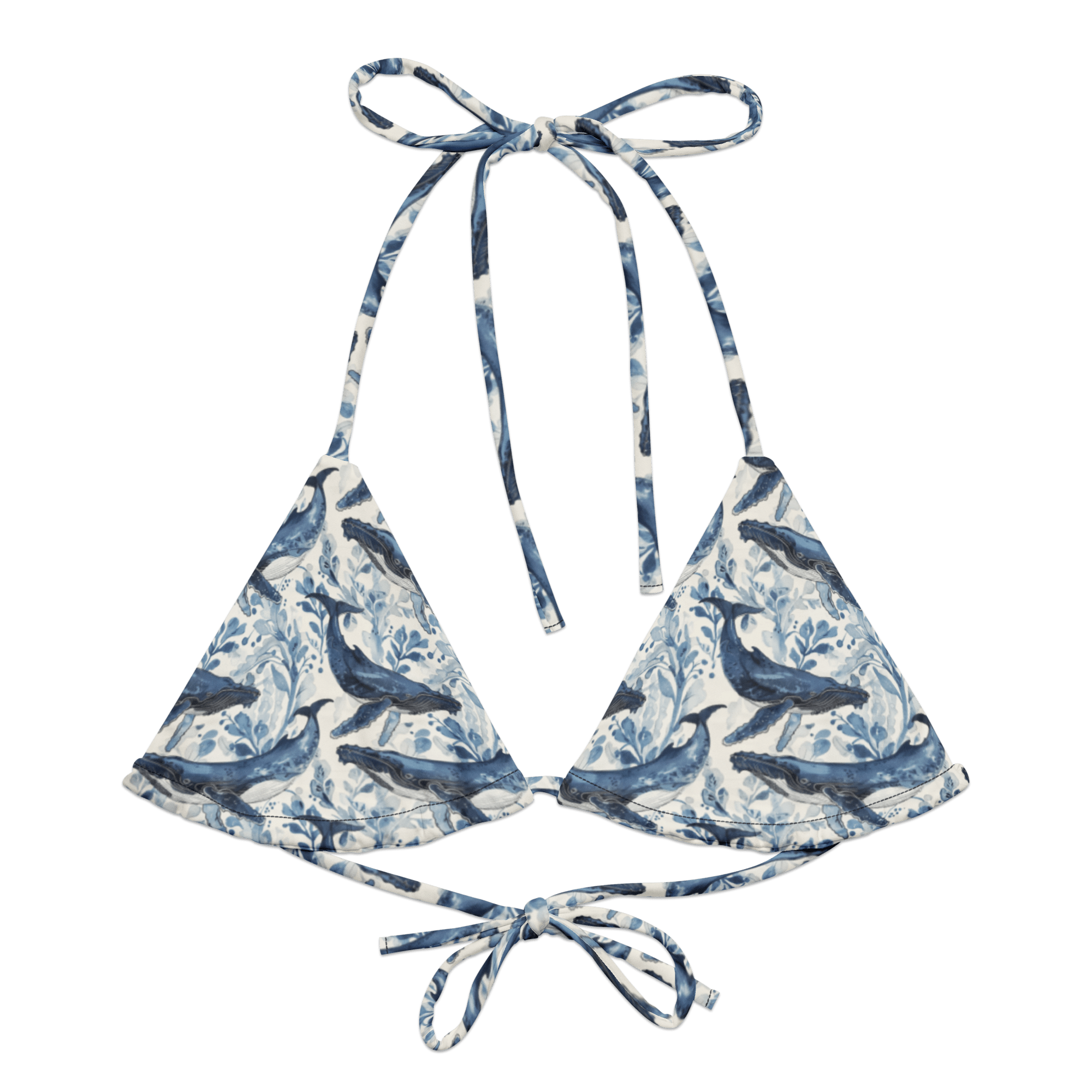Midnight Orca Eco String Bikini Top -  - ["Midnight Orca","orca","swim","Wildlife","women"]
