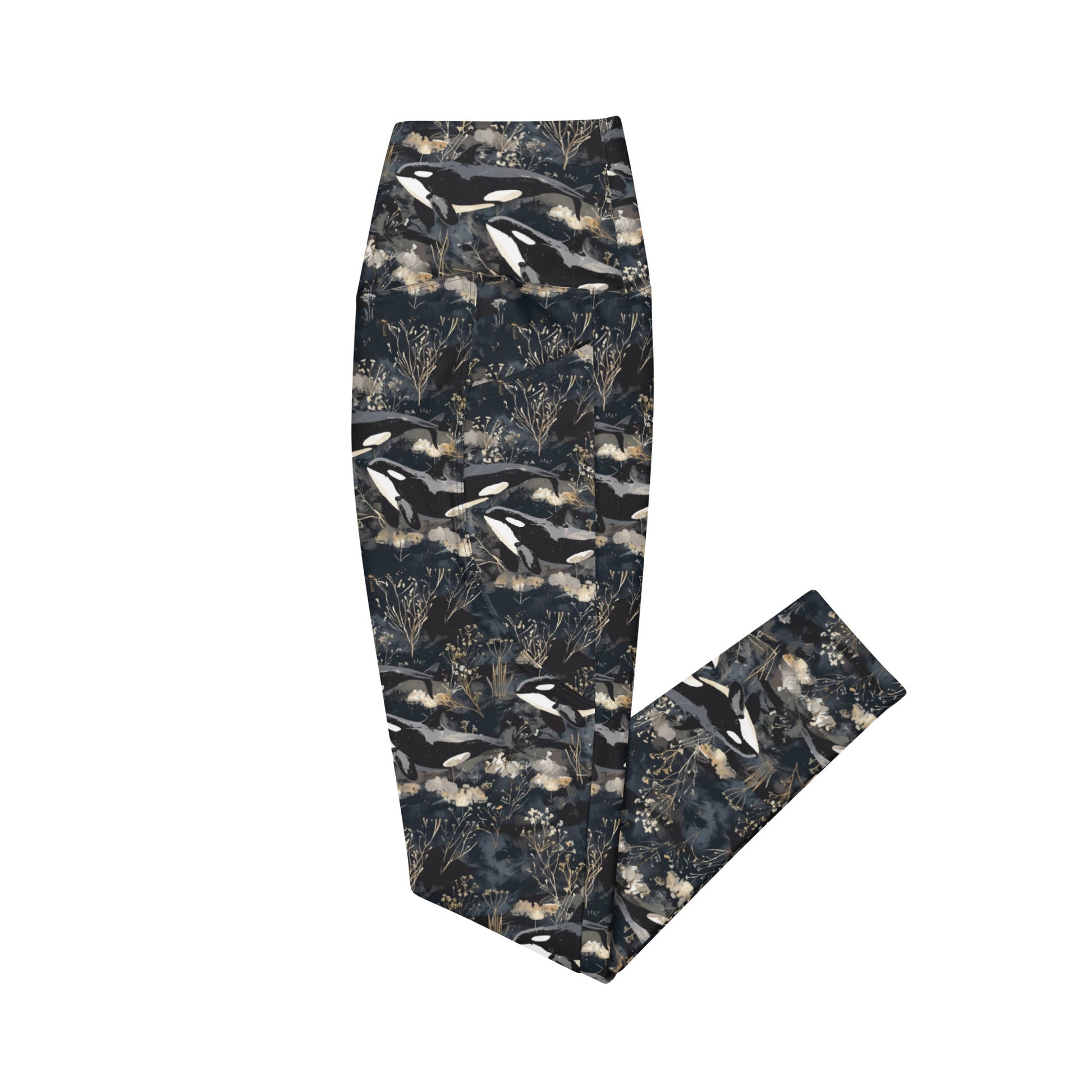 Midnight Orca Eco Swim Leggings With Pockets - 