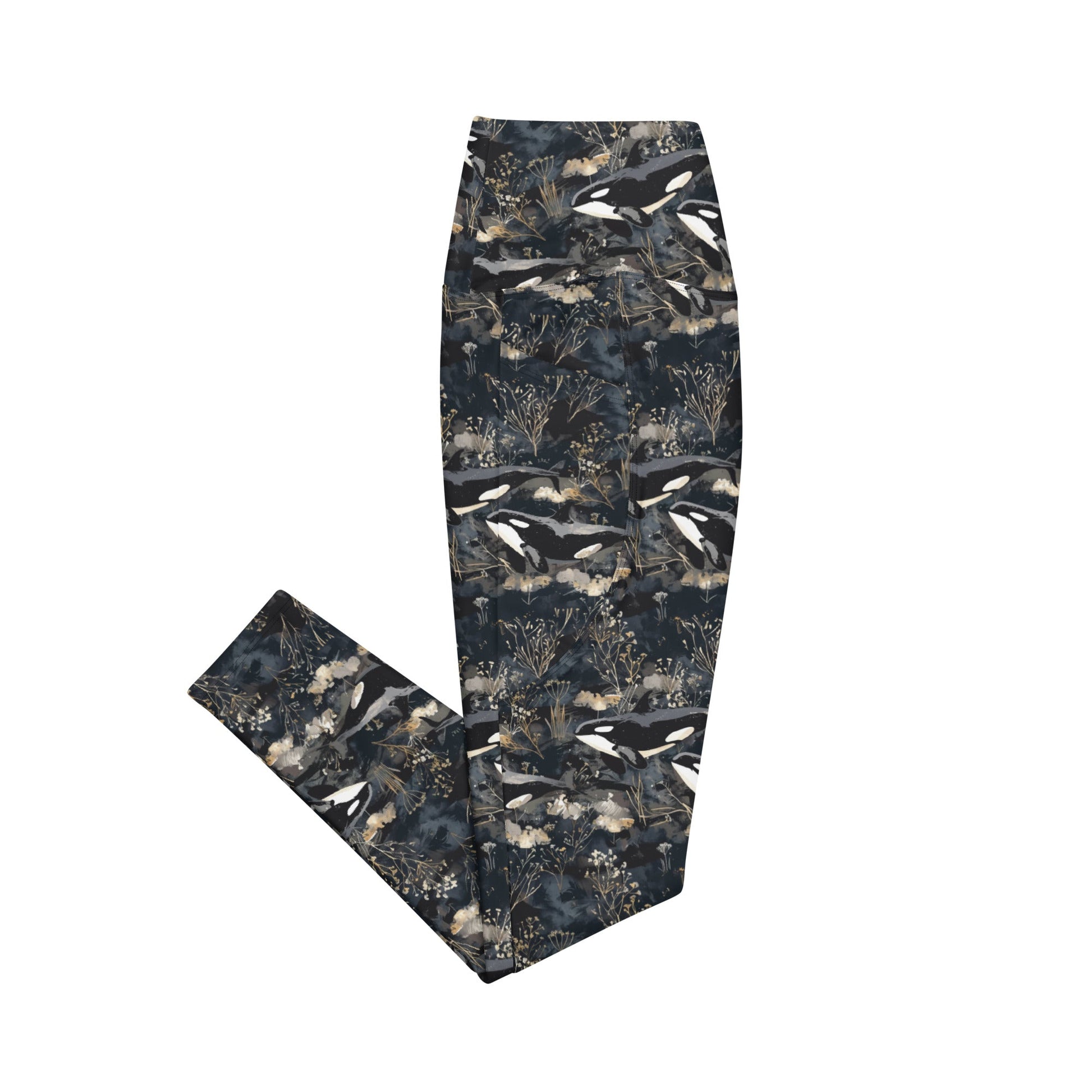 Midnight Orca Eco Swim Leggings With Pockets - 