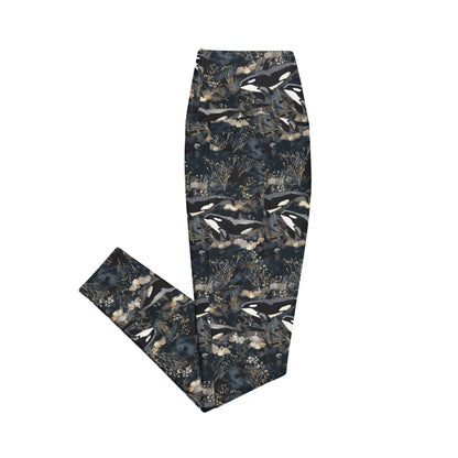 Midnight Orca Eco Swim Leggings With Pockets - 