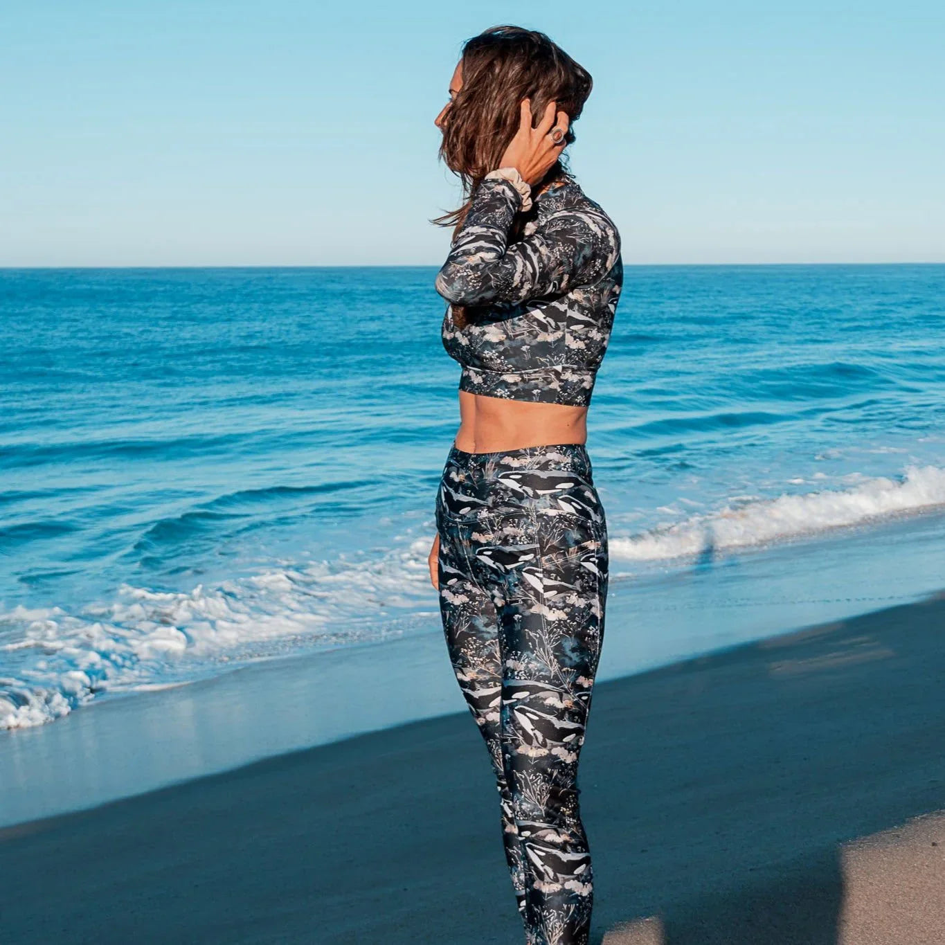 Midnight Orca Eco Swim Leggings With Pockets - 