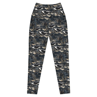 Midnight Orca Eco Swim Leggings With Pockets - 