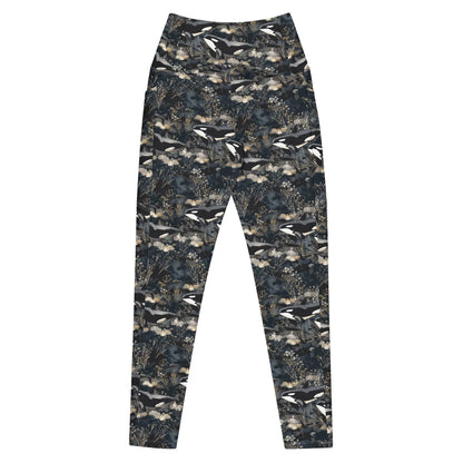 Midnight Orca Eco Swim Leggings With Pockets - 