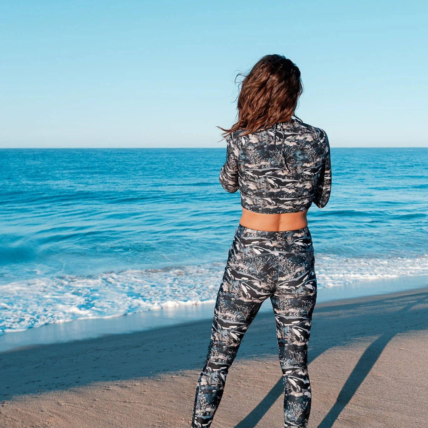 Midnight Orca Eco Swim Leggings With Pockets - 