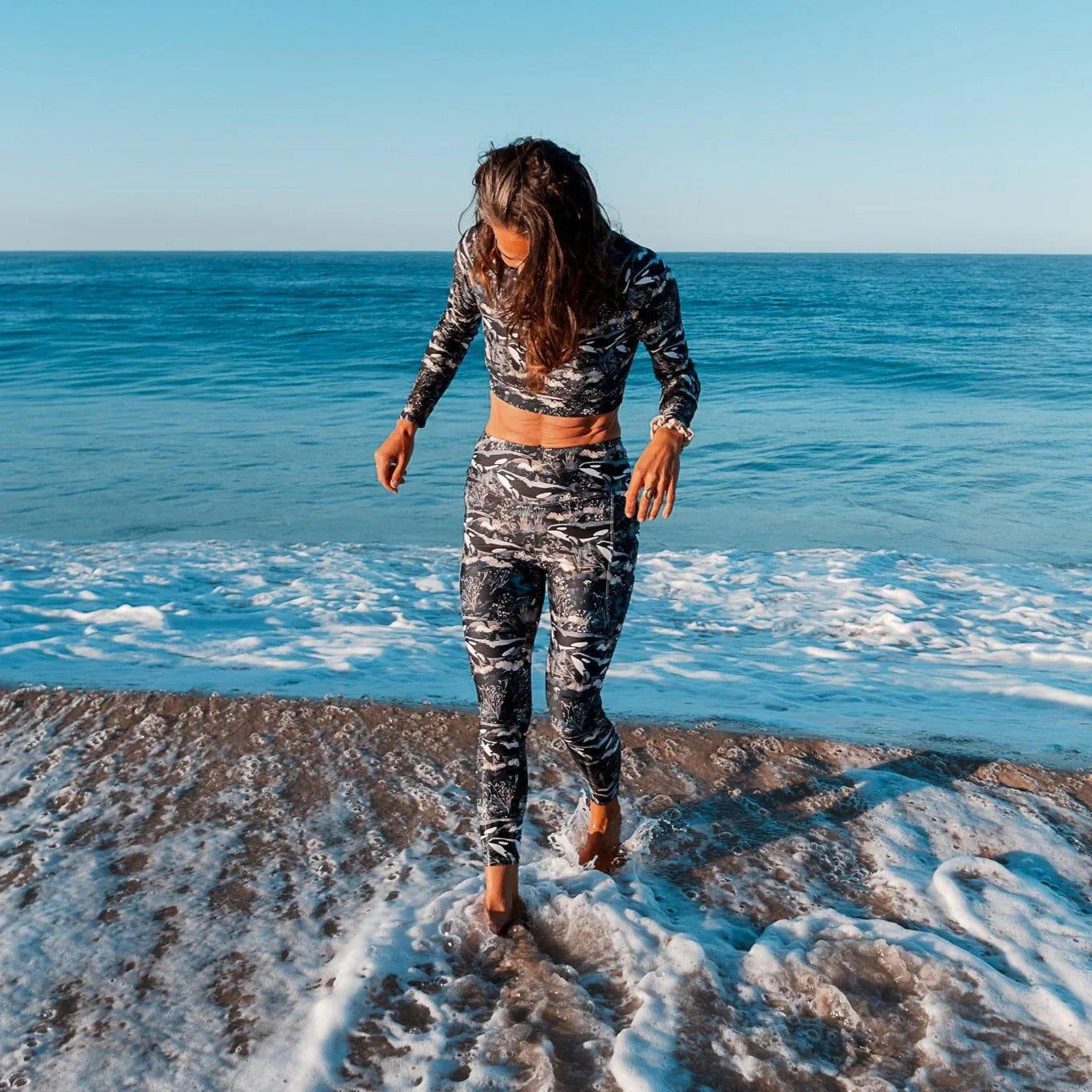 Midnight Orca Eco Swim Leggings With Pockets - 