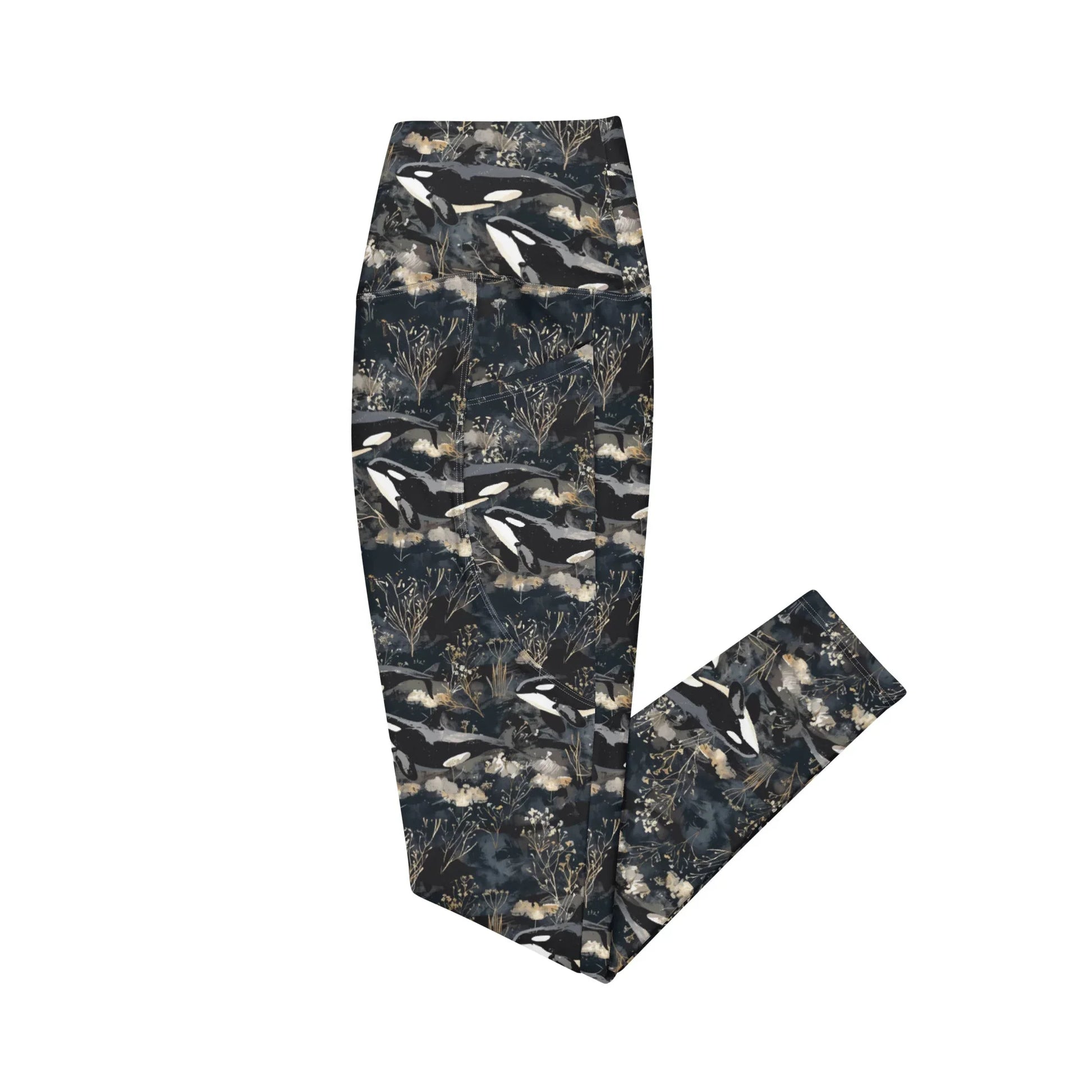 Midnight Orca Eco Swim Leggings With Pockets - 