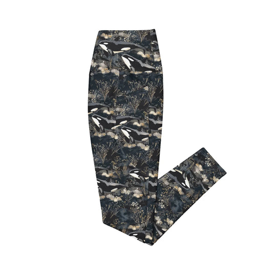 Midnight Orca Eco Swim Leggings With Pockets - 