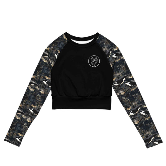 Tropical Reef Fish Eco Cropped Rash Guard Solid - 