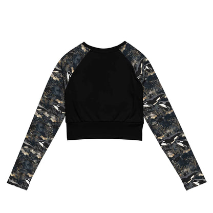 Midnight Orca Eco Cropped Rash Guard Solid - 