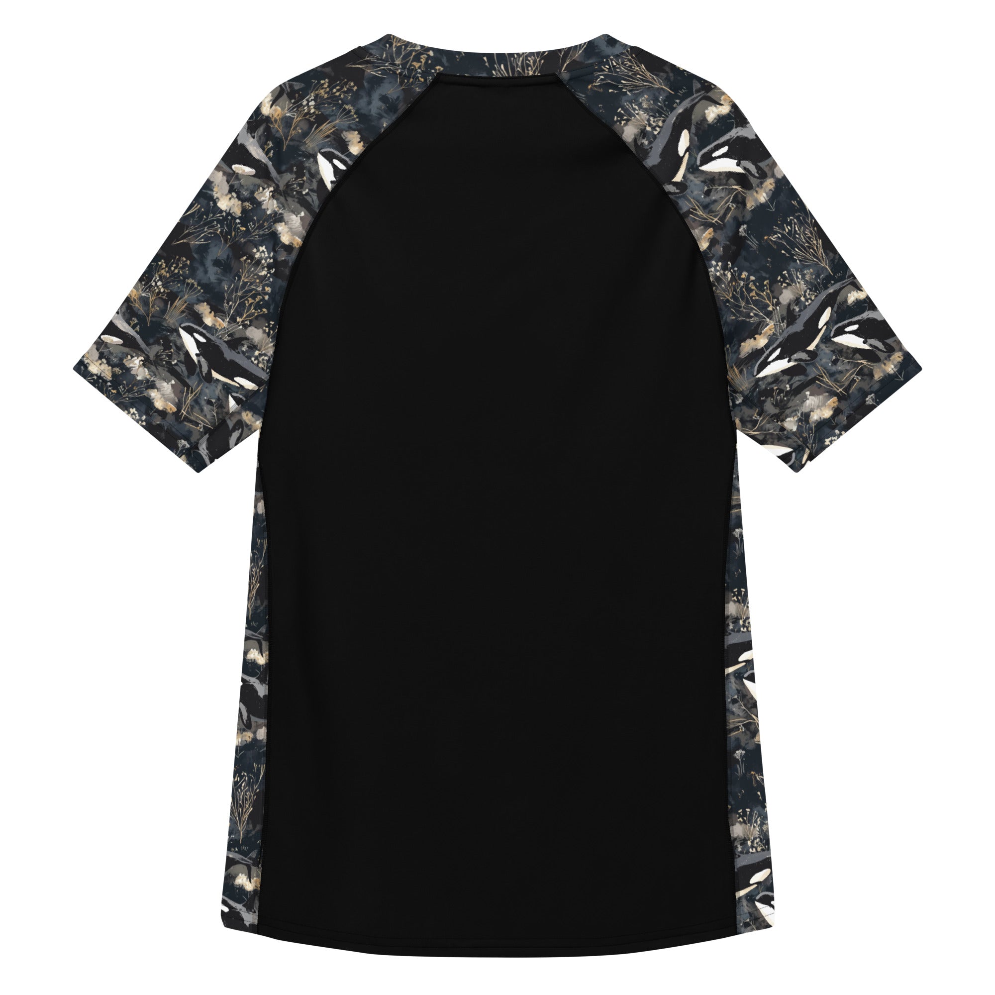 Midnight Orca Men’s Short Sleeve Swim Shirt -  - ["Men","Midnight Orca","orca","Rash guard","Wildlife"]