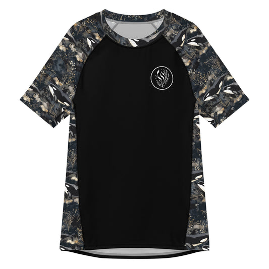 Midnight Orca Men’s Short Sleeve Swim Shirt - 