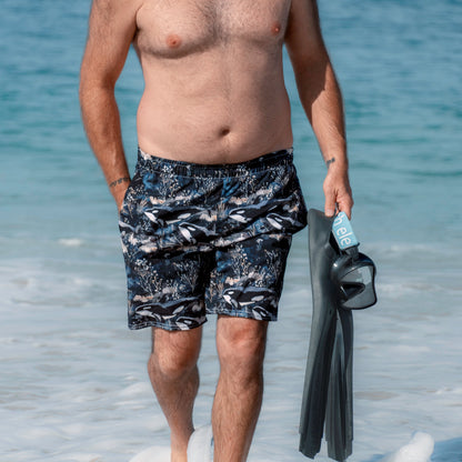 Midnight Orca Men's Swim Trunks - 