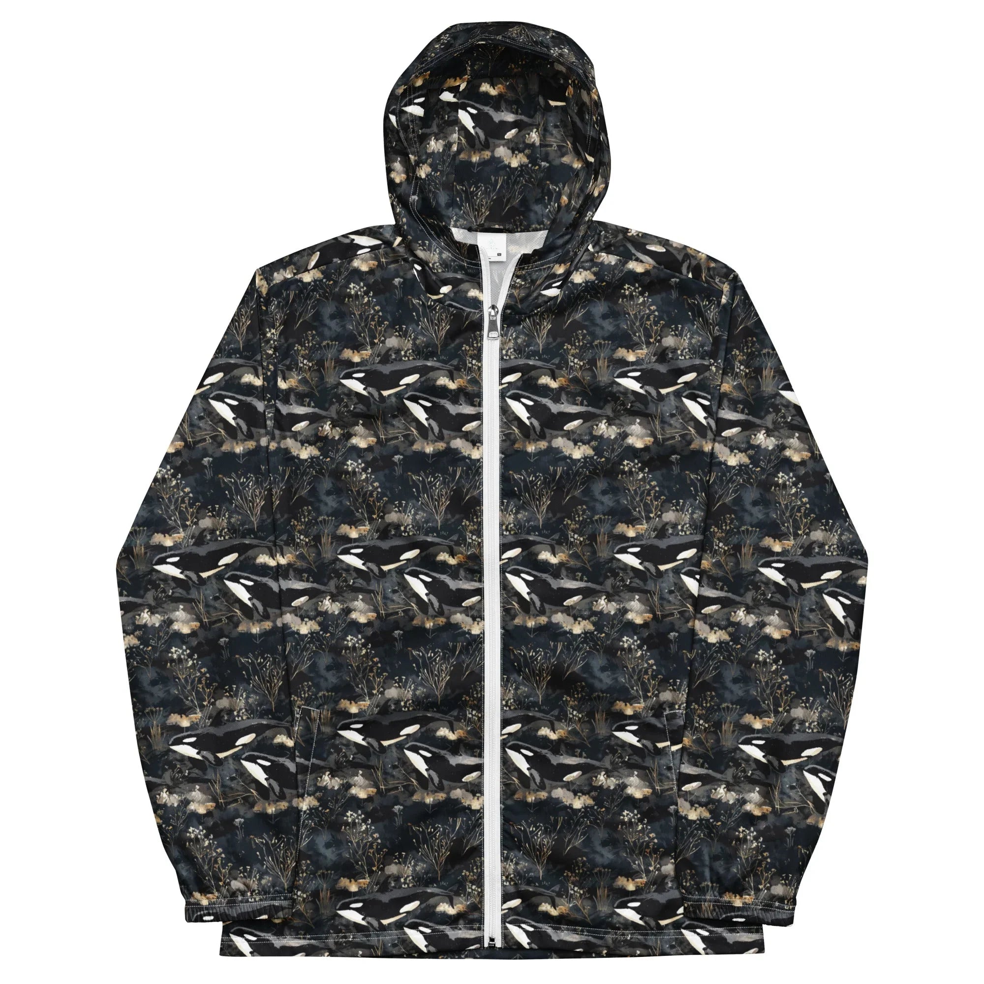 Moonlight Manta Men’s Windbreaker -  - ["Jacket","men","Moonlight Manta","ray","Wildlife"]