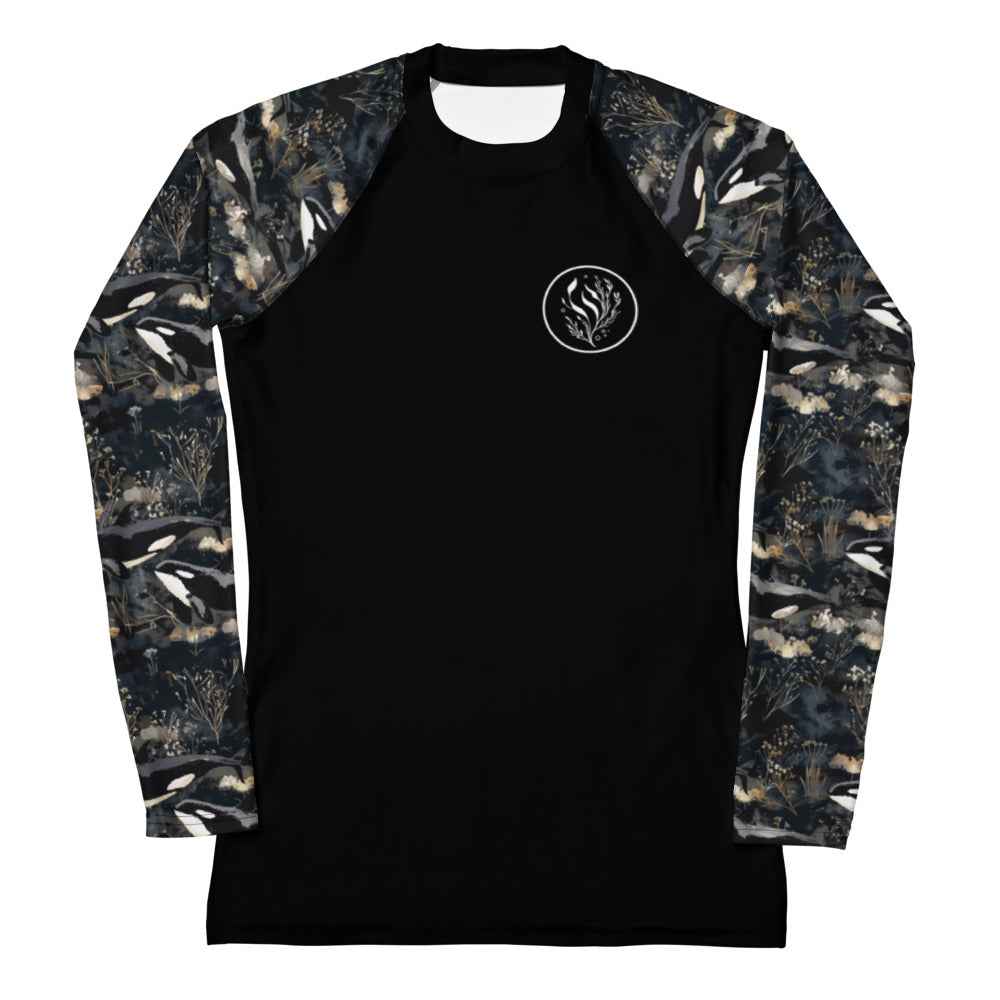 Midnight Orca Women's Rash Guard Solid - 