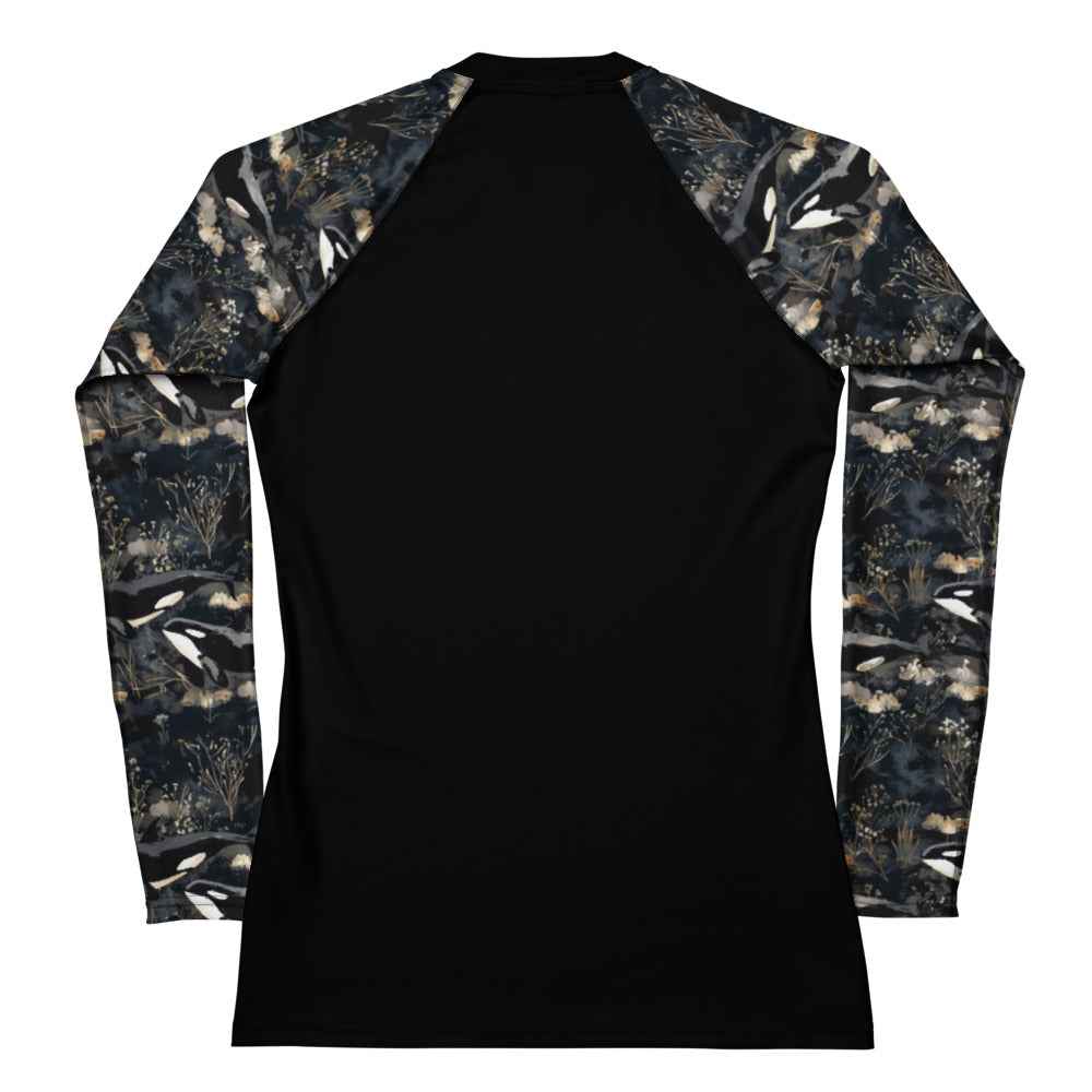 Midnight Orca Women's Rash Guard Solid - 