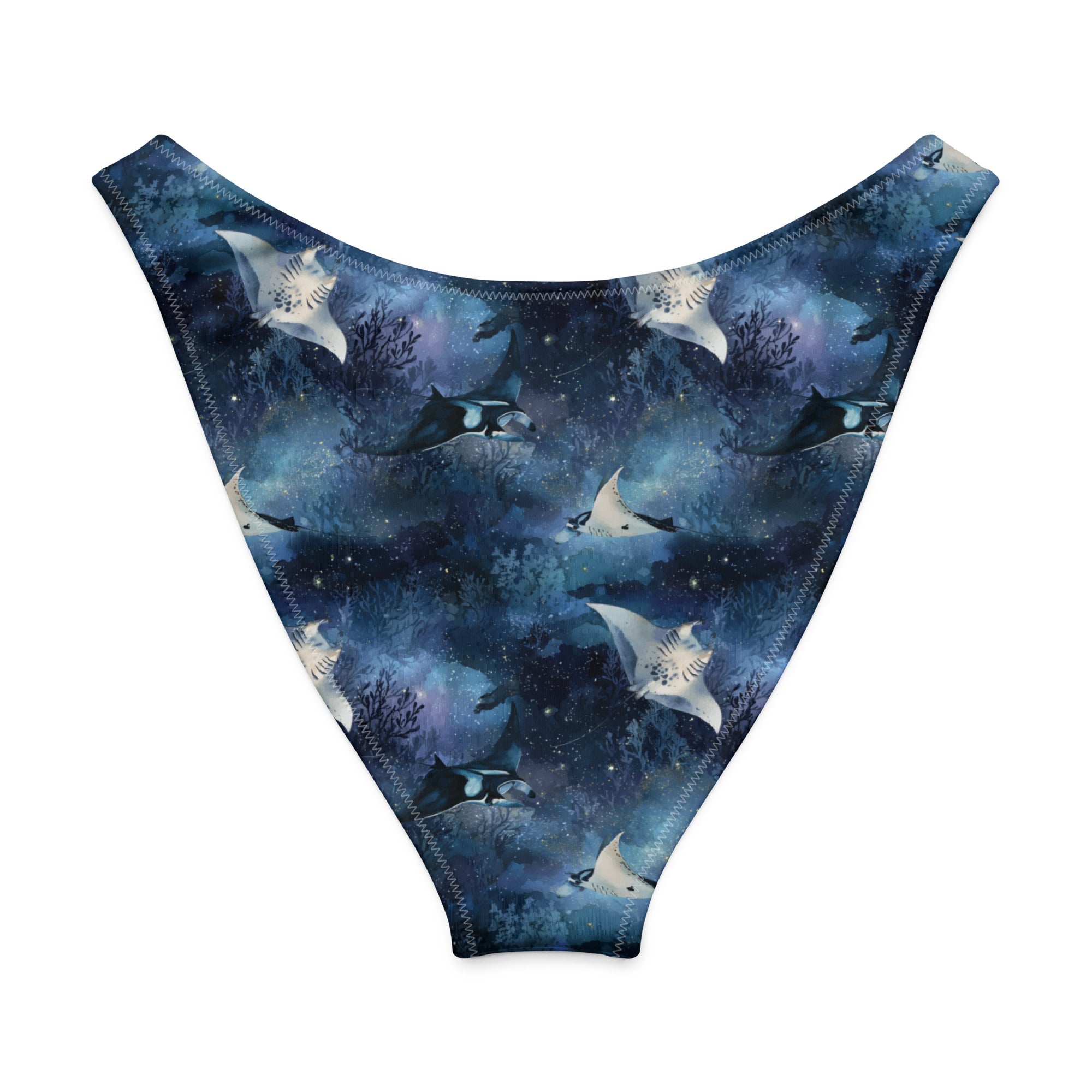 Moonlight Manta Eco High-Leg Cheeky Bikini Bottom -  - ["Moonlight Manta","ray","swim","Wildlife","women"]