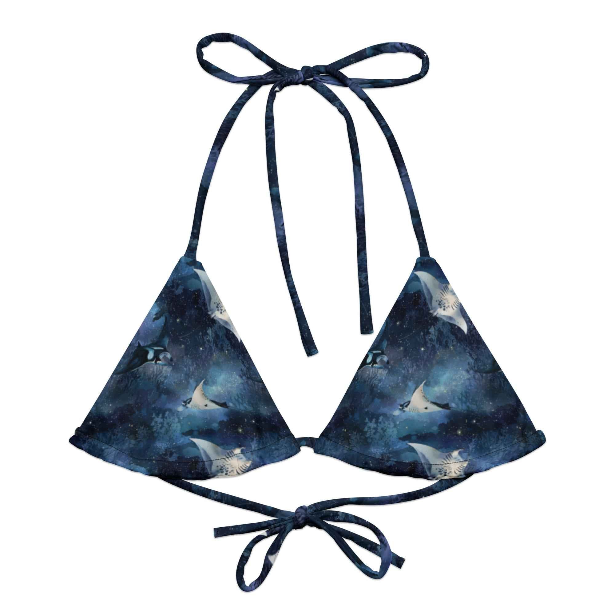 Moonlight Manta Eco String Bikini Top -  - ["Moonlight Manta","ray","swim","women"]