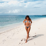 Oceza Ocean Animal Print High-Leg Cheeky Bikini Bottom Bikini Bottom