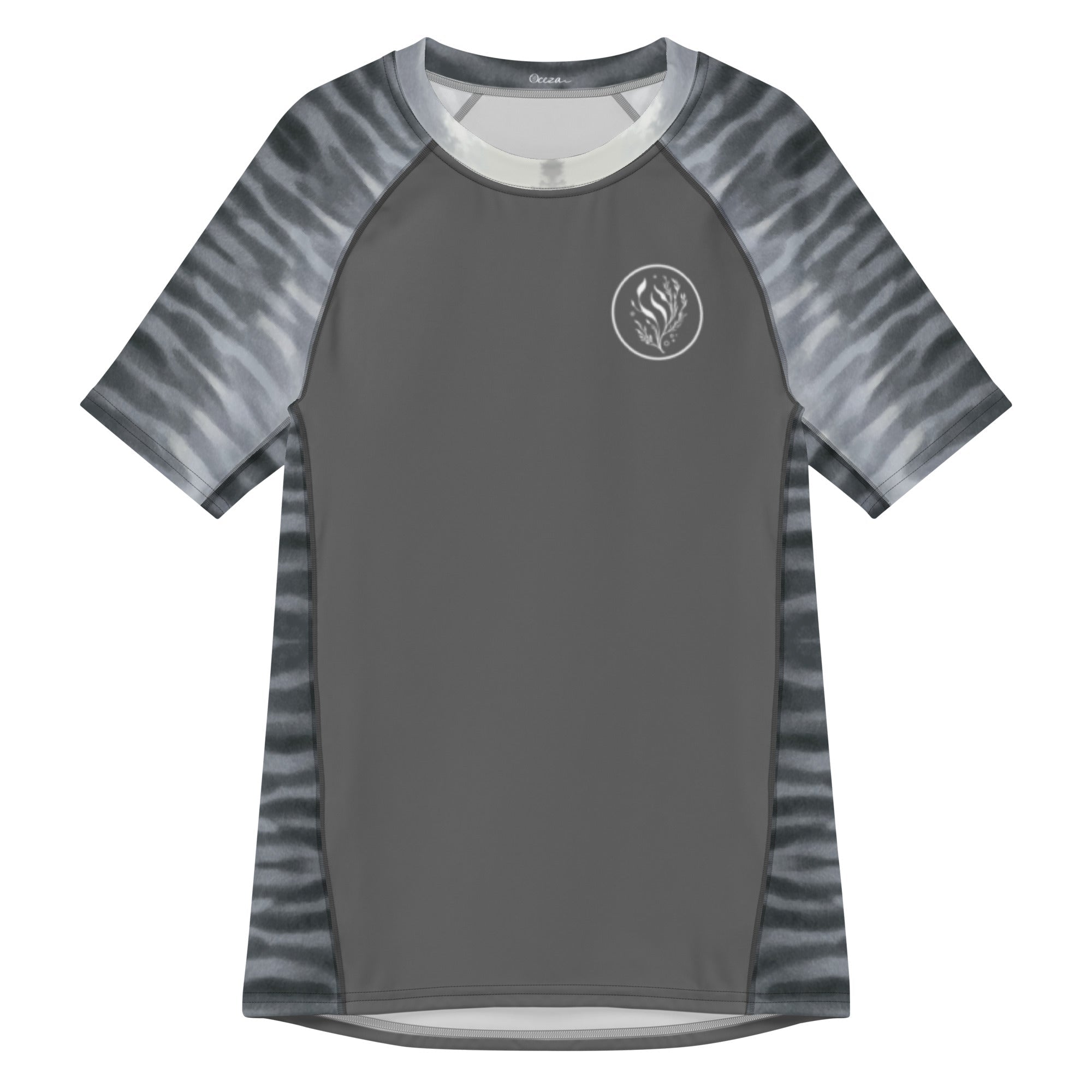 Oceza Ocean Animal Print Men’s Short Sleeve Swim Shirt Rash Guard