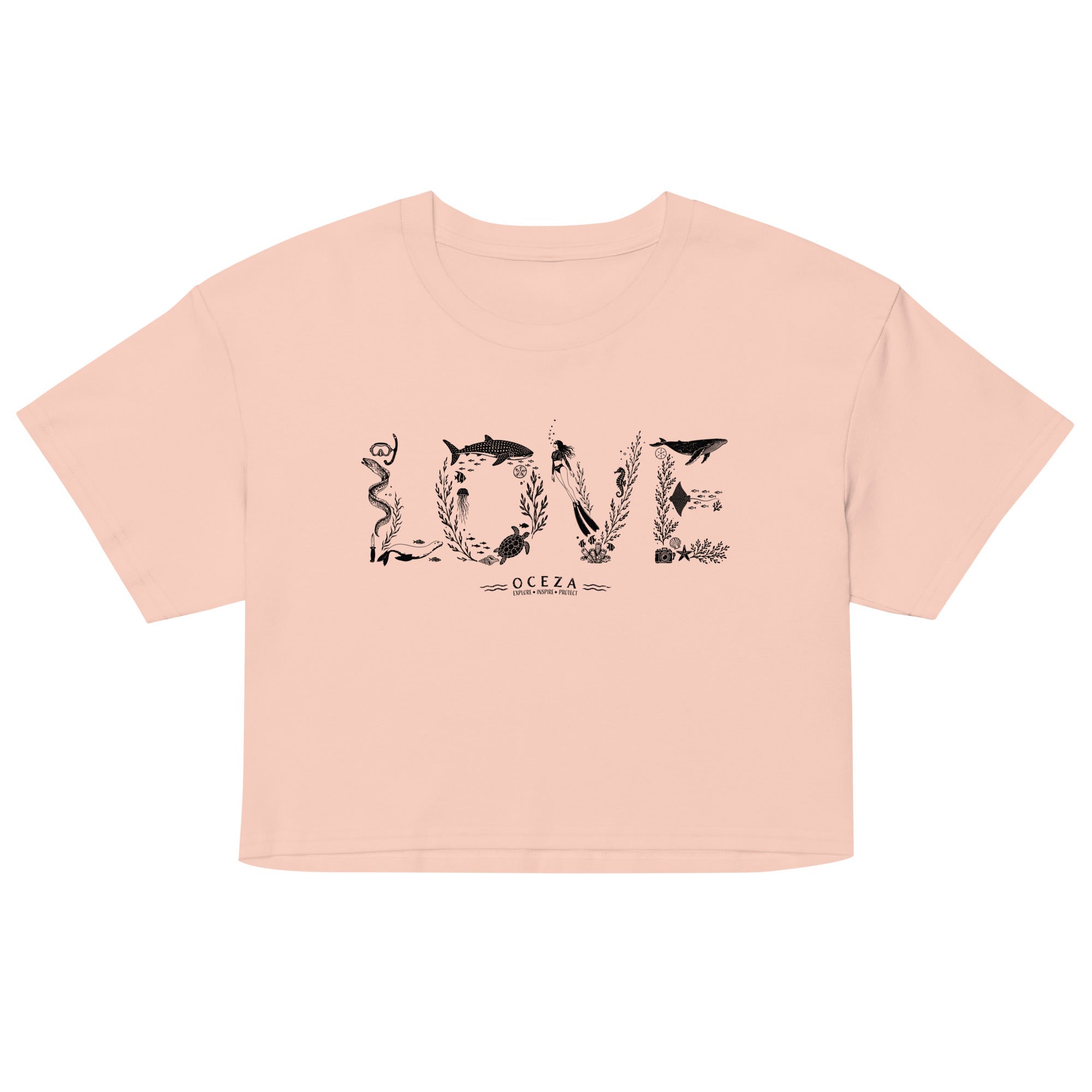 Oceza Ocean Love Women’s Crop Top T-Shirt