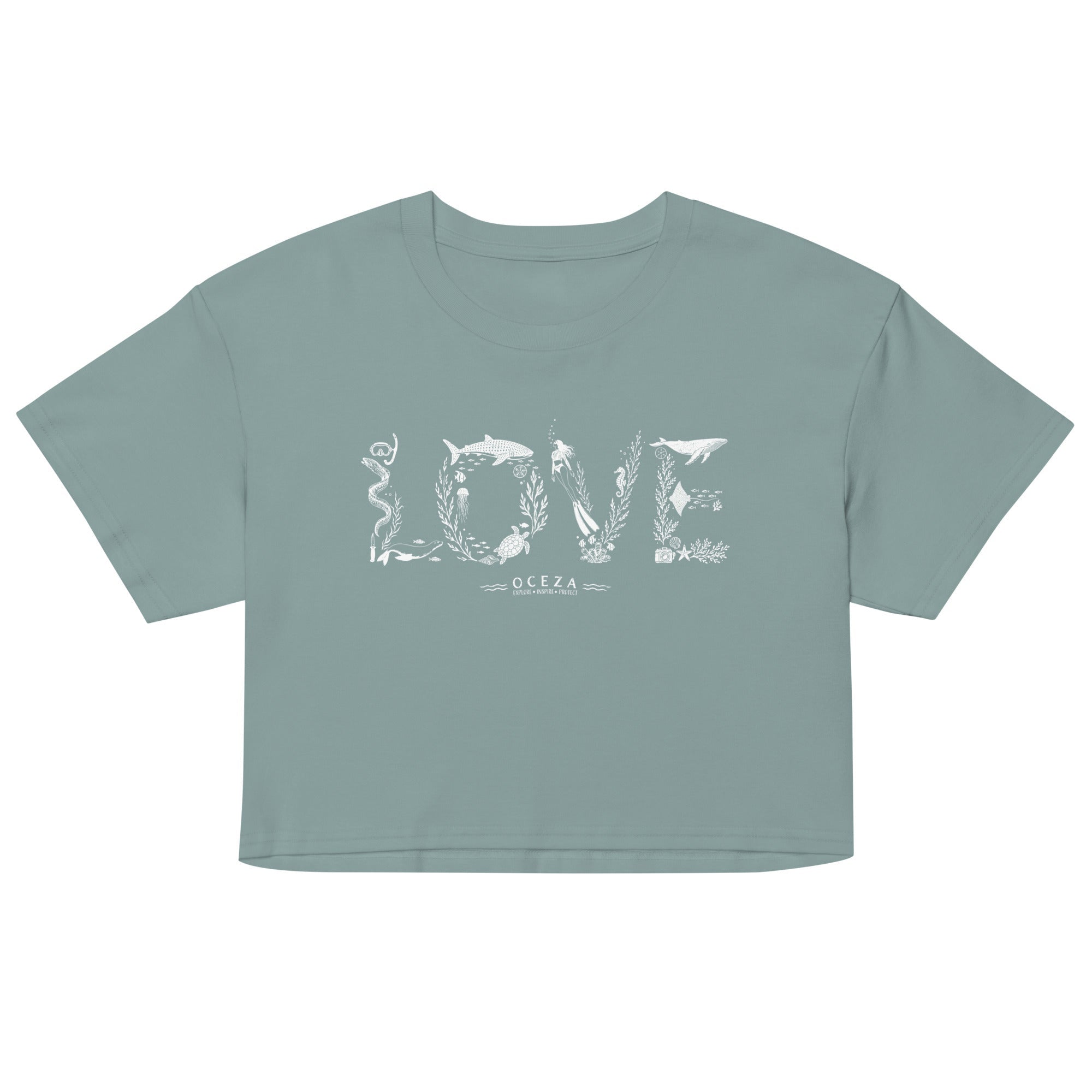 Oceza Ocean Love Women’s Crop Top T-Shirt
