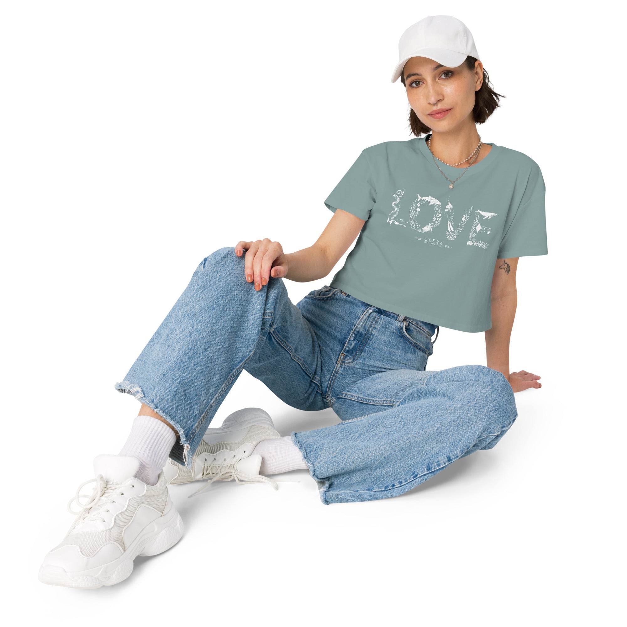 Oceza Ocean Love Women’s Crop Top T-Shirt