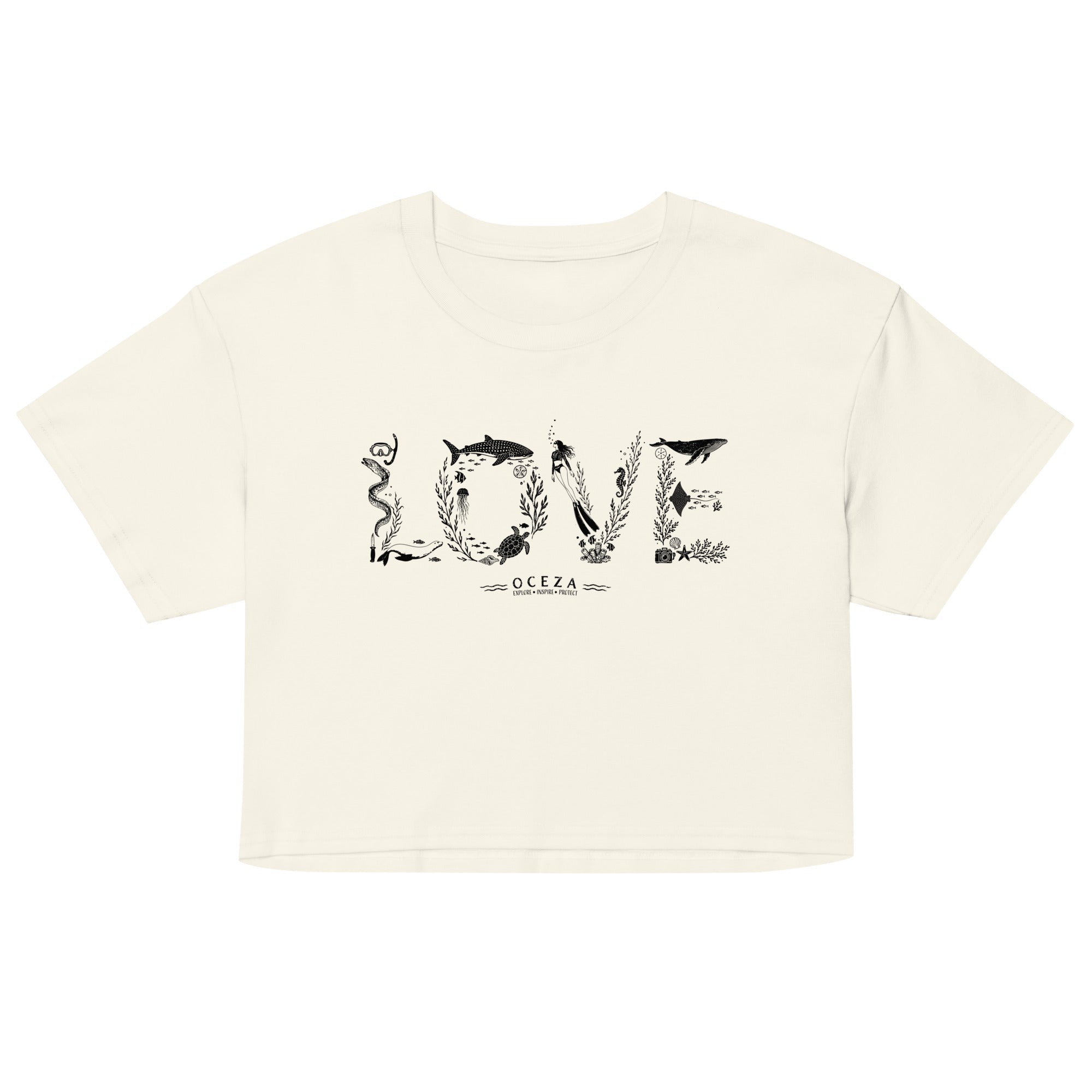 Oceza Ocean Love Women’s Crop Top T-Shirt