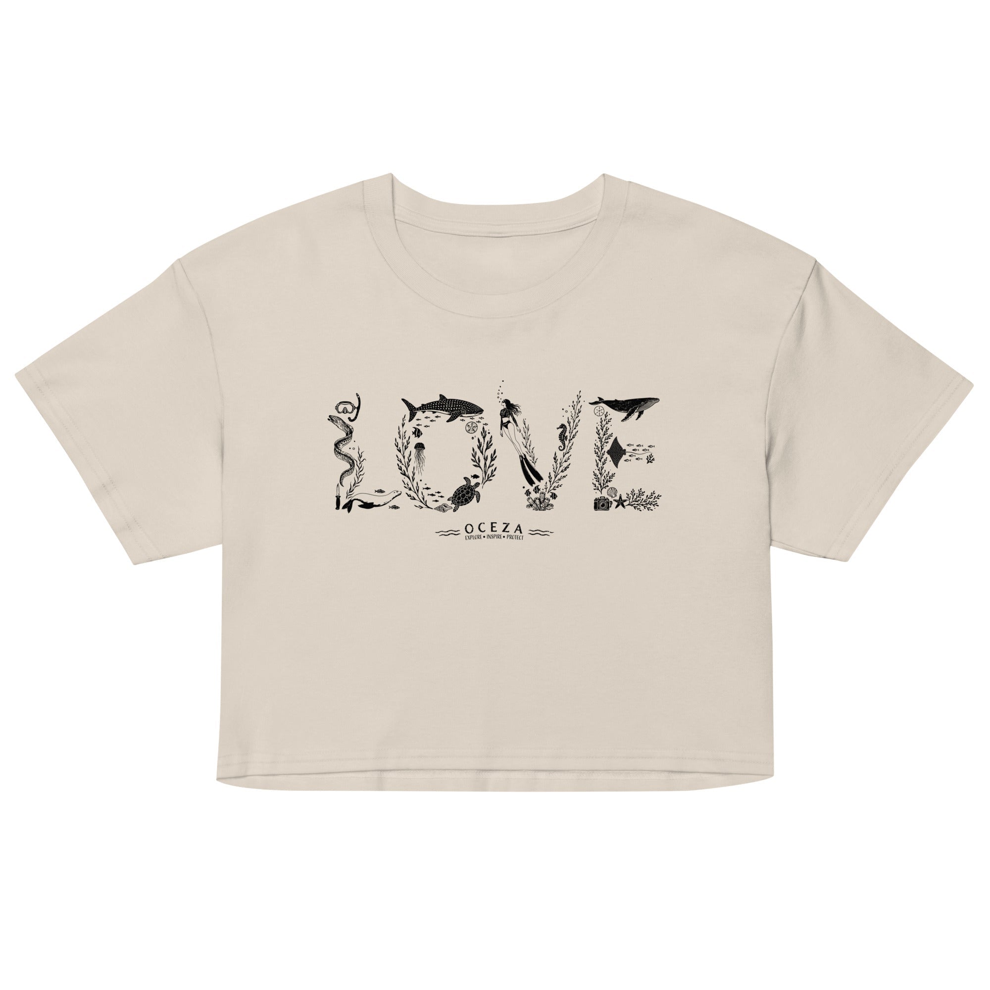 Oceza Ocean Love Women’s Crop Top T-Shirt