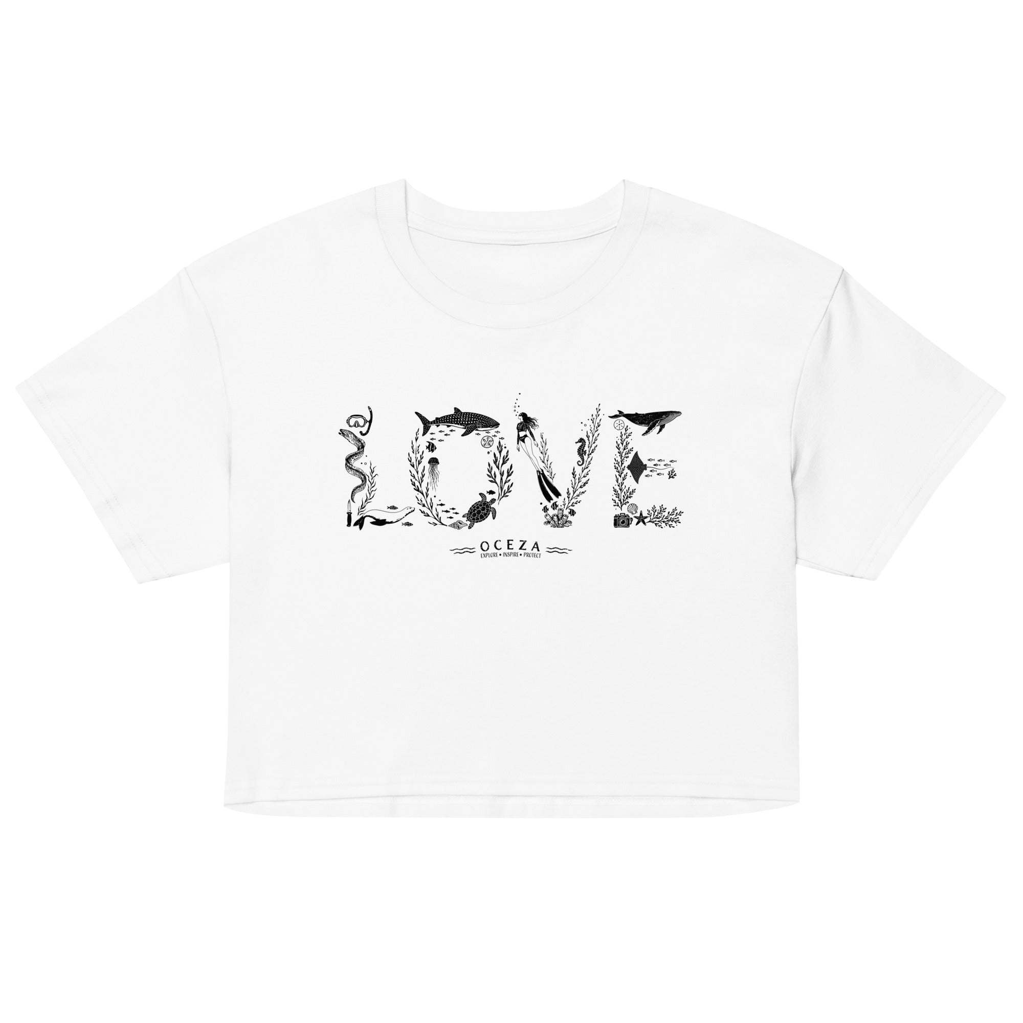 Oceza Ocean Love Women’s Crop Top T-Shirt