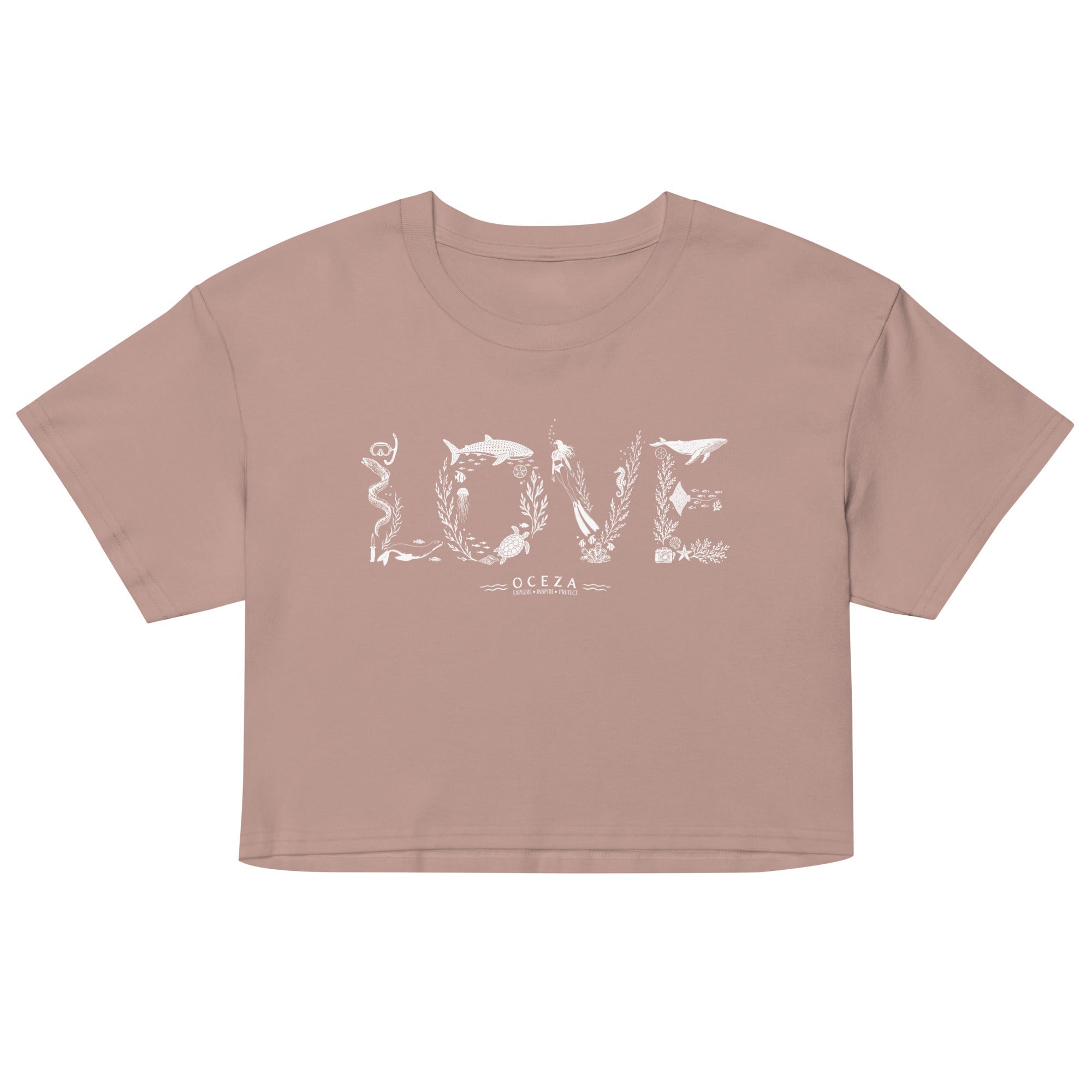 Oceza Ocean Love Women’s Crop Top T-Shirt
