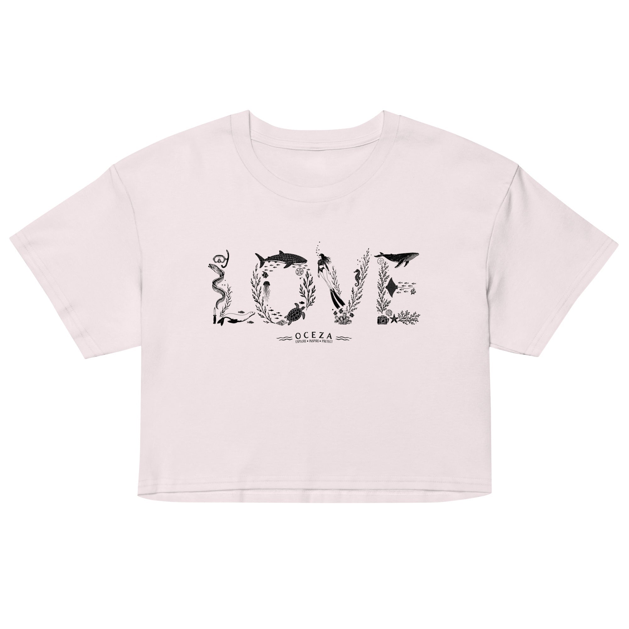 Oceza Ocean Love Women’s Crop Top T-Shirt