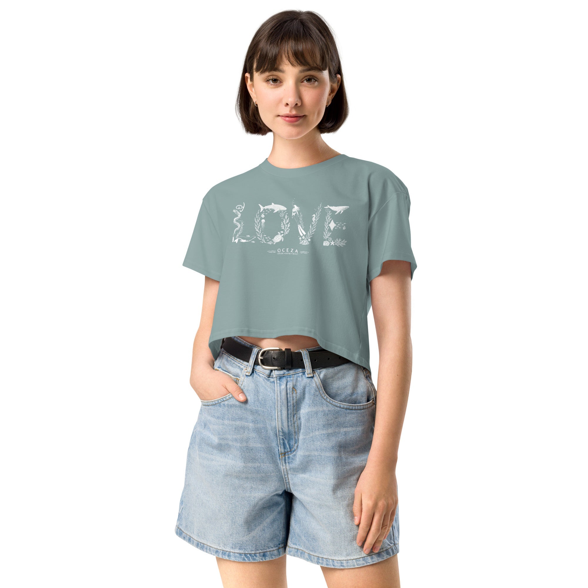 Oceza Ocean Love Women’s Crop Top T-Shirt