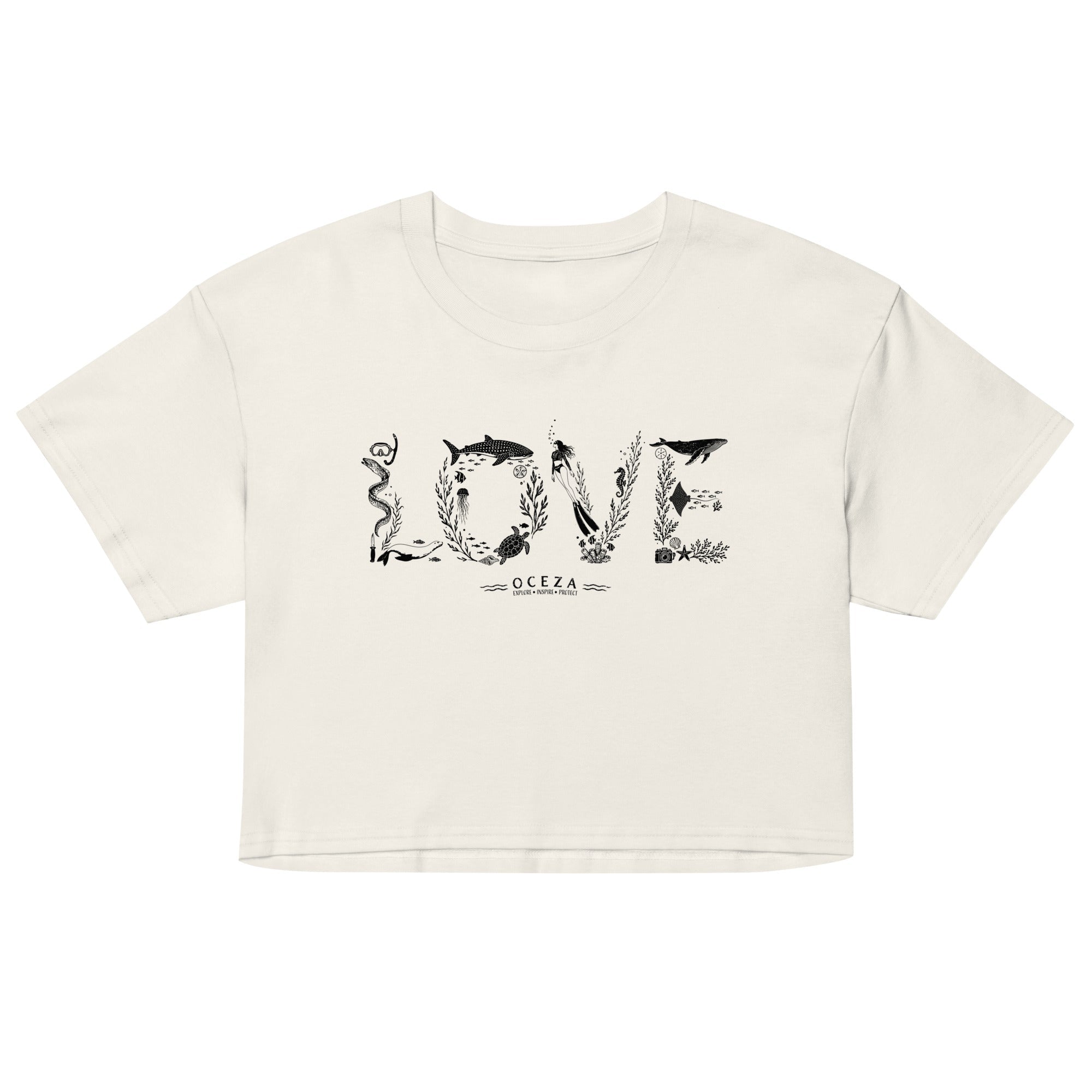 Oceza Ocean Love Women’s Crop Top T-Shirt
