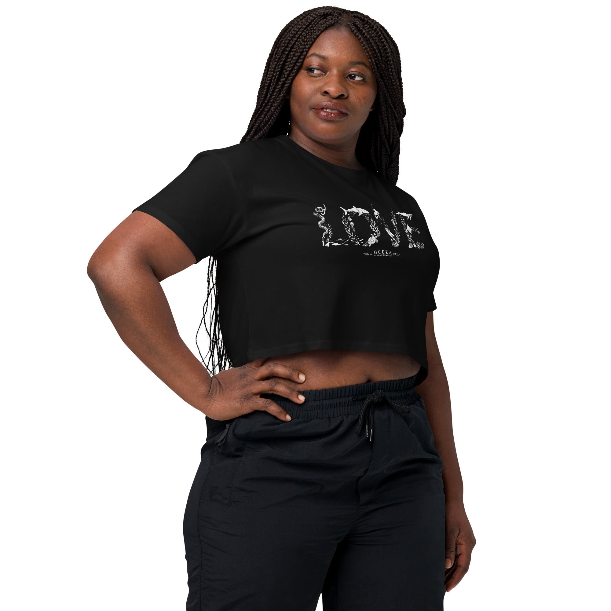 Oceza Ocean Love Women’s Crop Top T-Shirt