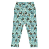 Oceanic Sea Turtle Capri Swim Leggings -  - ["coral","leggings","Oceanic Sea Turtle","turtle","women"]