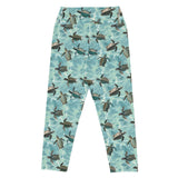 Oceanic Sea Turtle Capri Swim Leggings -  - ["coral","leggings","Oceanic Sea Turtle","turtle","women"]