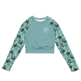Oceanic Sea Turtle Eco Cropped Rash Guard Solid -  - ["Oceanic Sea Turtle","rash guard","turtle","women"]