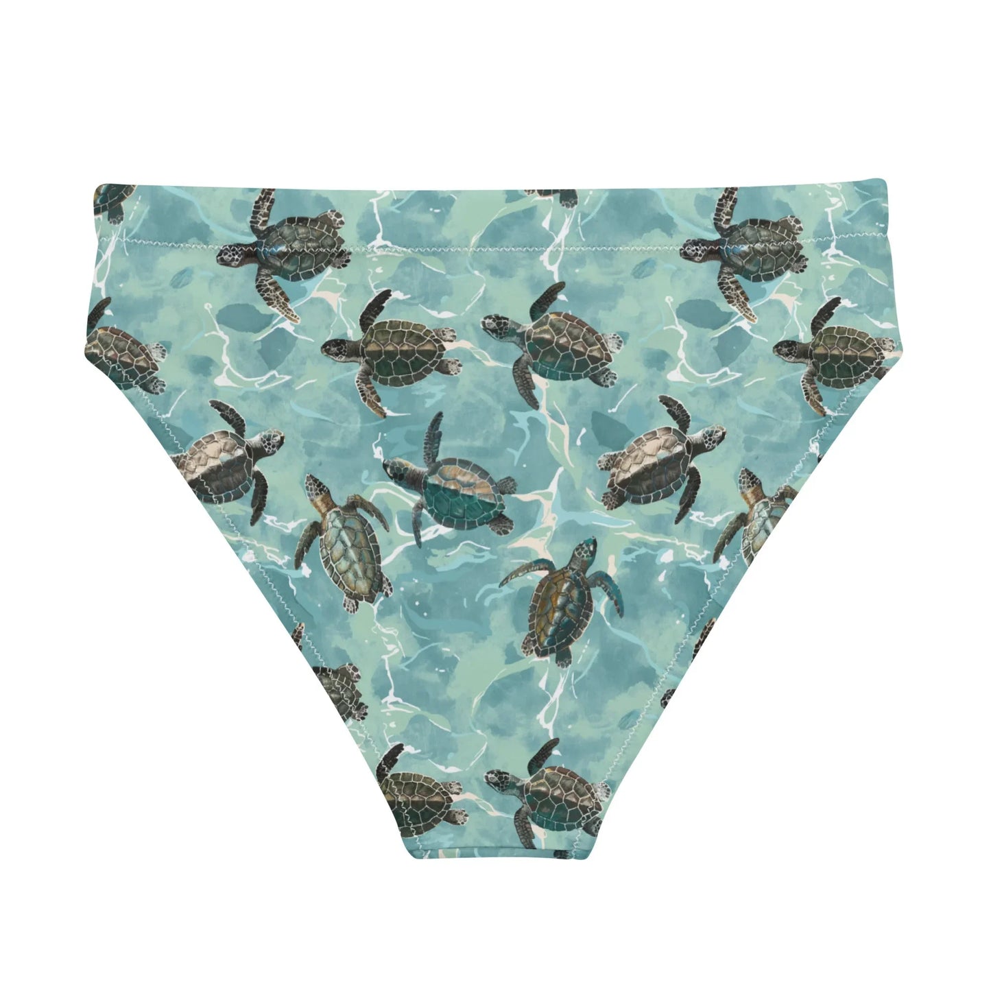 Oceanic Sea Turtle Eco High-Waisted Bikini Bottom - 